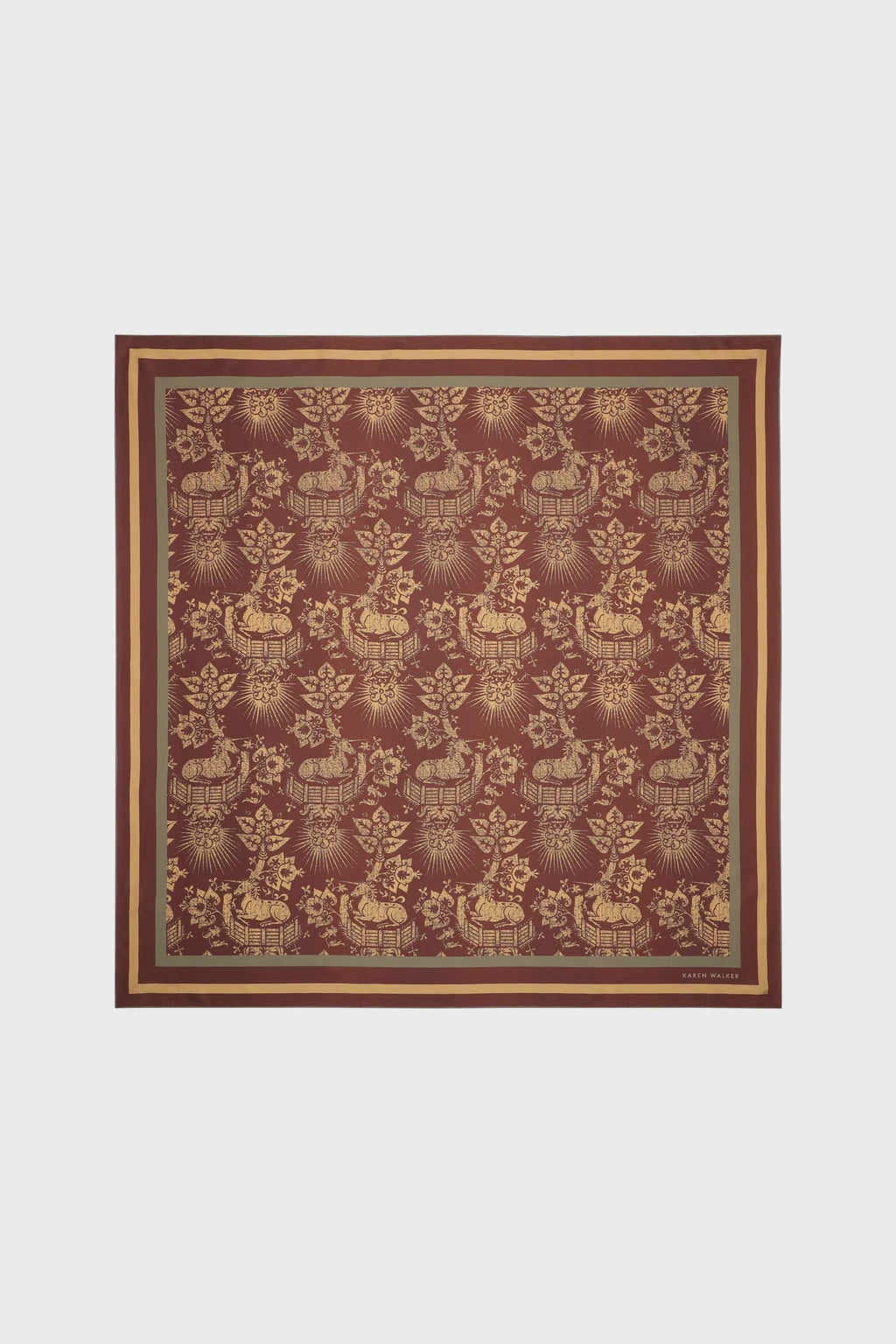 Unicorn Silk Scarf Chocolate