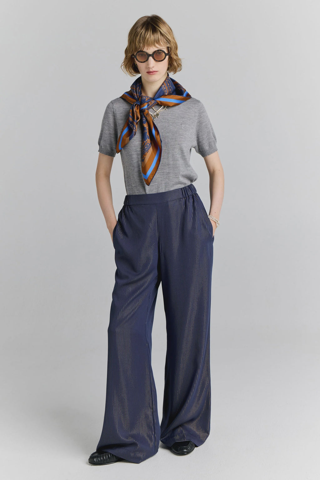 Palazzo Lounge Pants Navy