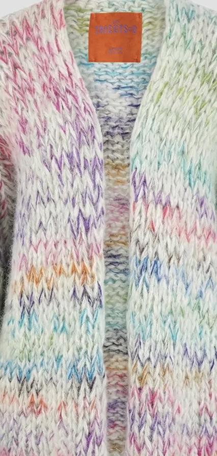 Mae Sleeveless Cardigan - Mint Multi