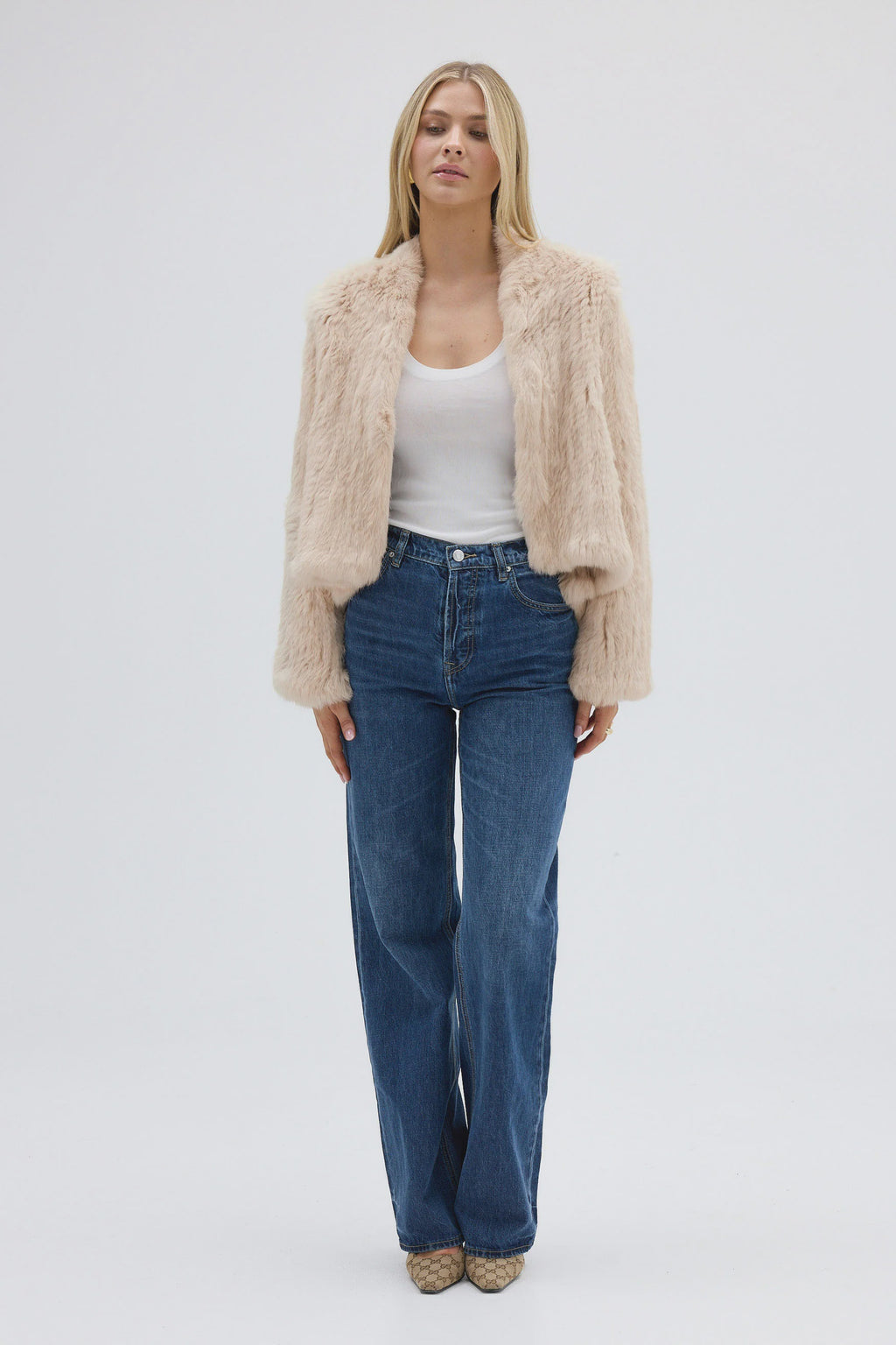 Emma Fur Jacket - Oatmeal