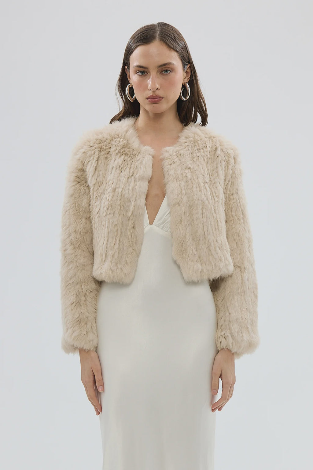 Lola Crop Jacket - Oatmeal