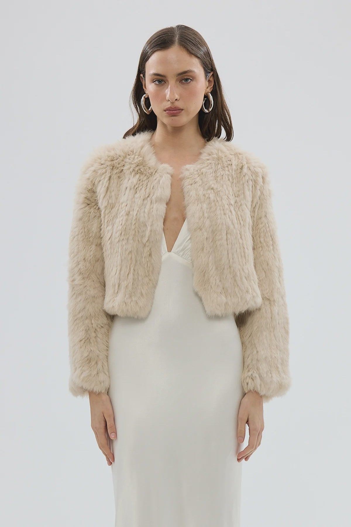 Lola Crop Jacket - Oatmeal