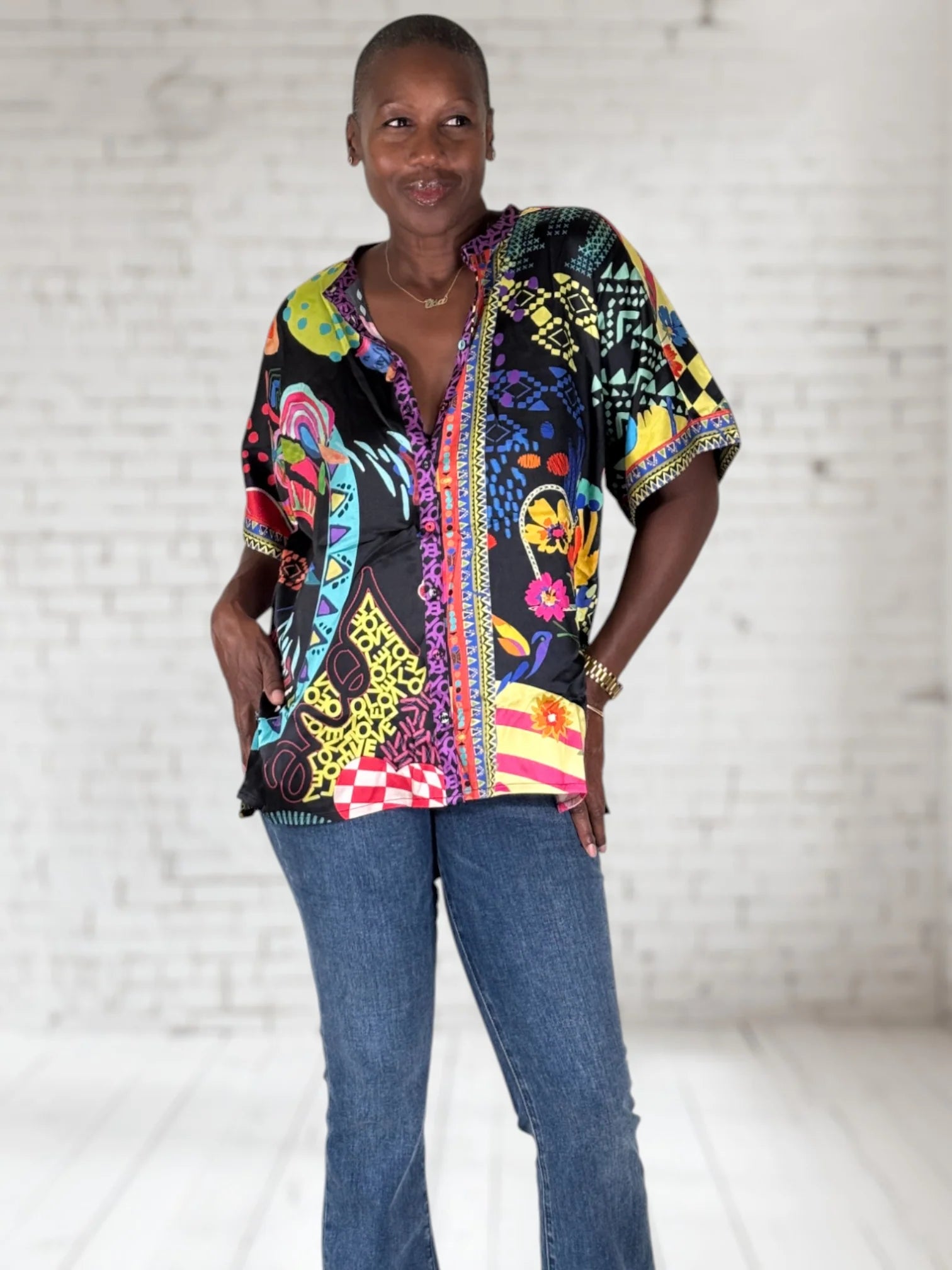 The Audrey Mandarin Collar Tunic