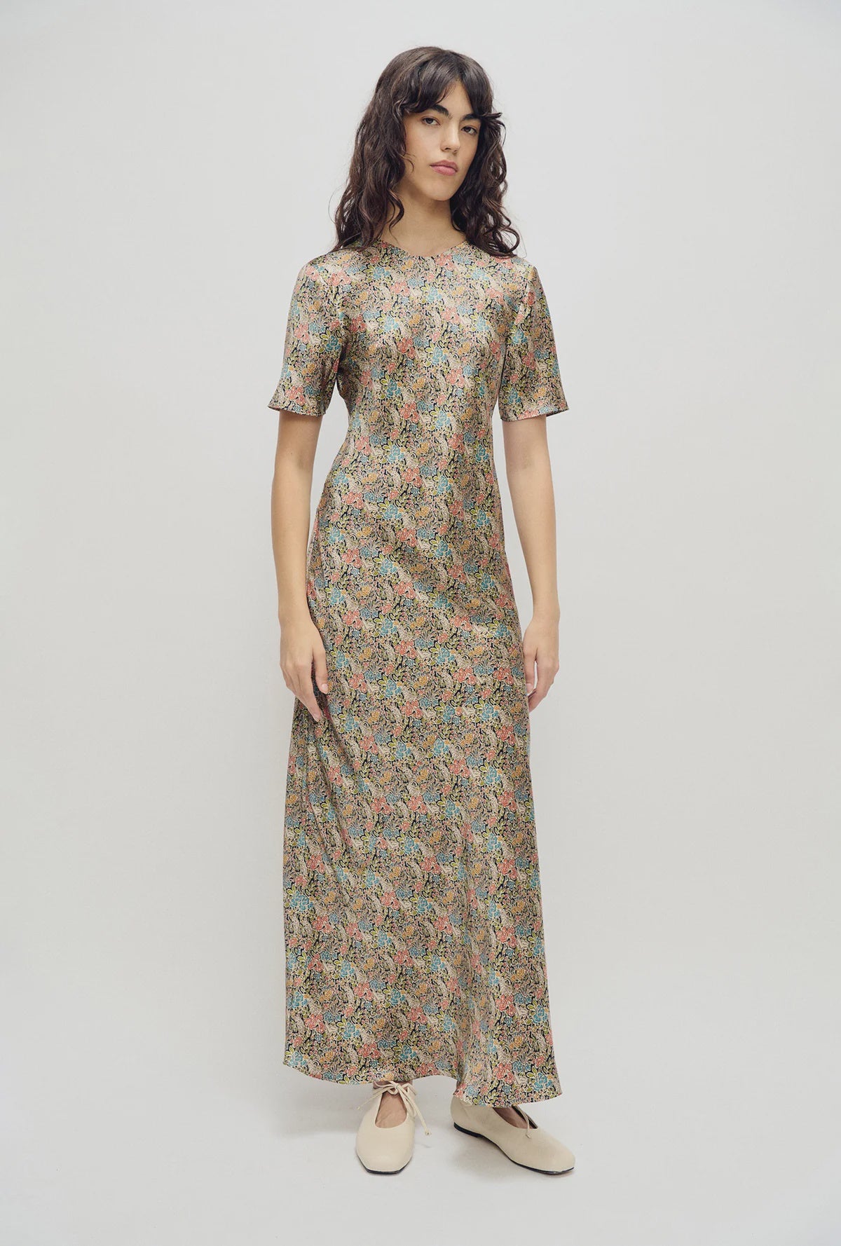 Short Sleeve Bias Cut Dress Sugar Floral