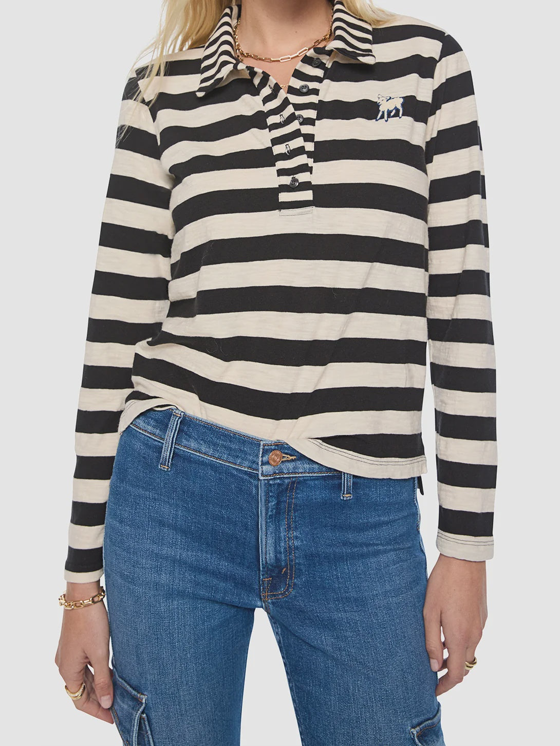 LS Close Cut Huddle - Black Cream Stripe