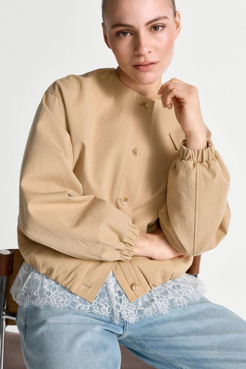 Cafe Latte Buttoned Jacket