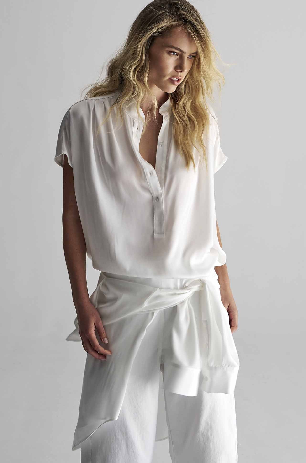 Gathered Shell - Pearl Organdy