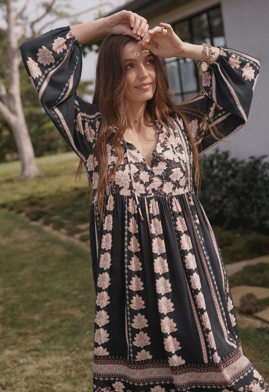 Petalwood Boho Midi Dress