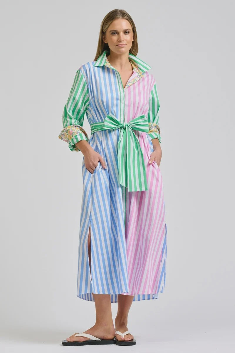 Luna Longline Shirtdress - Spring Combo