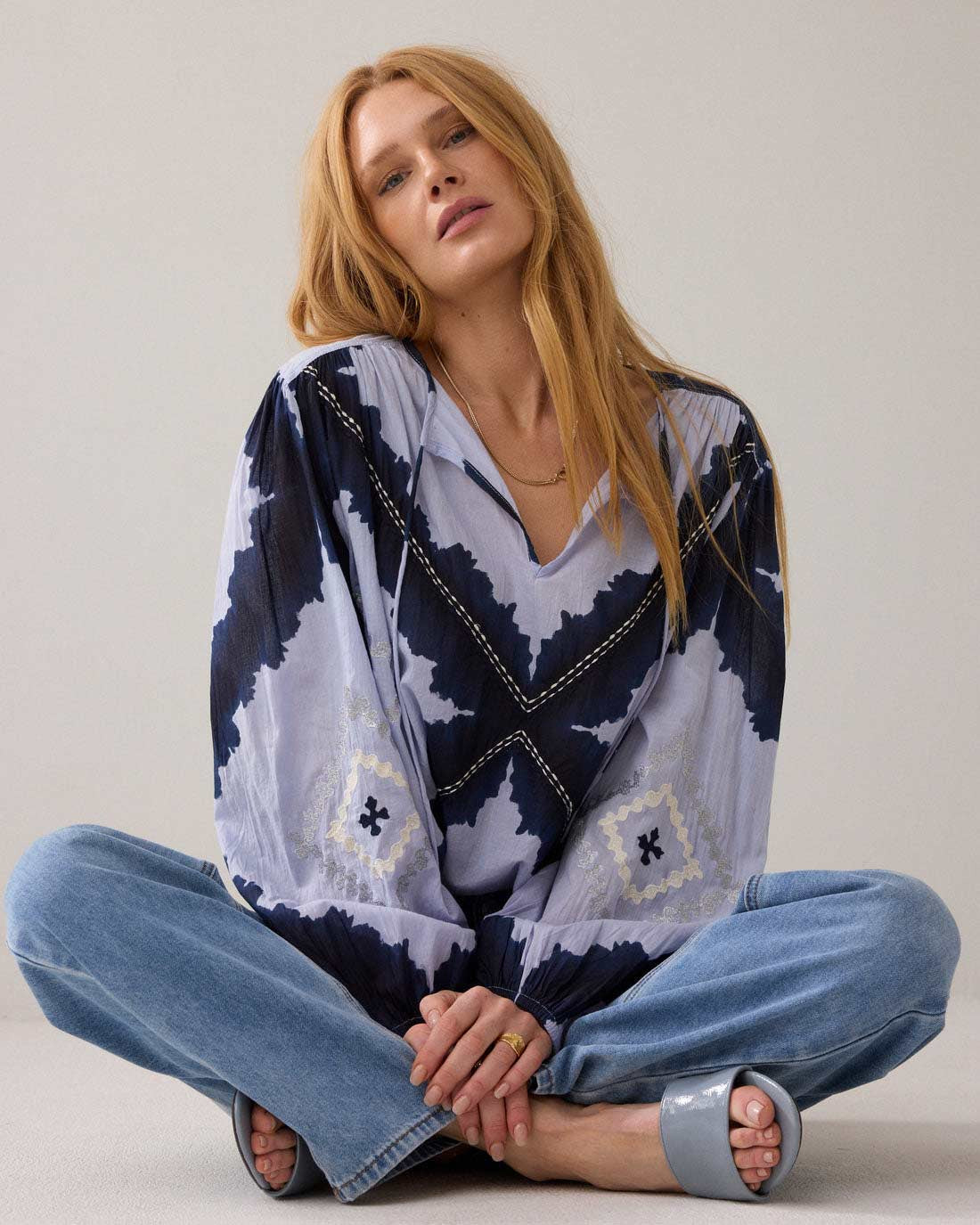Tie Dye Cotton Voile Top