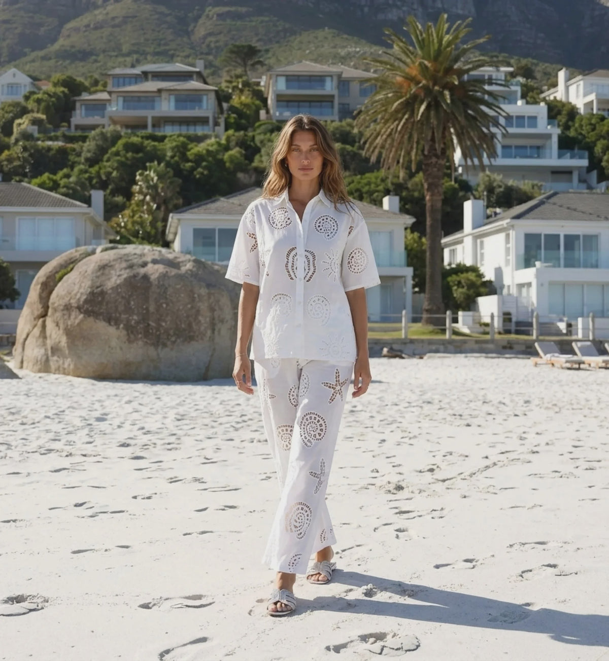 Lynn White Broderie Pant