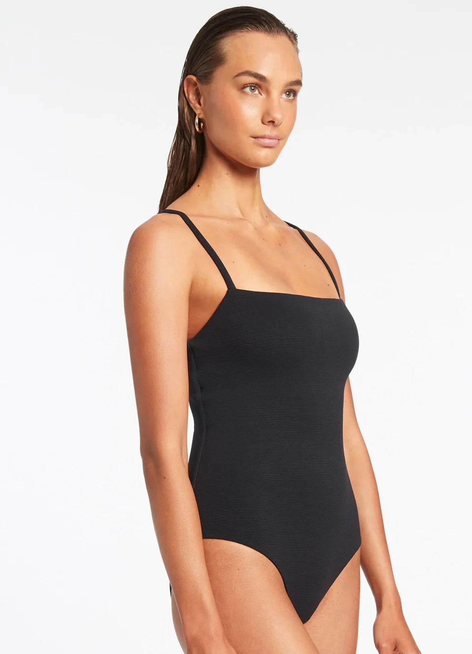 Minimal Tank Onepiece - Black Rib