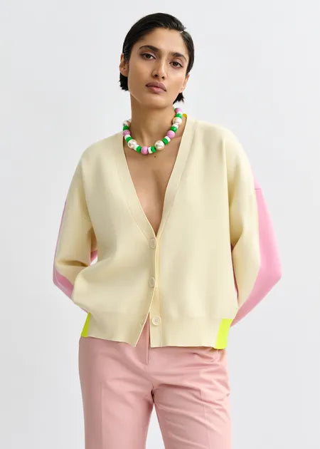Jicolor off white / pink Cardigan