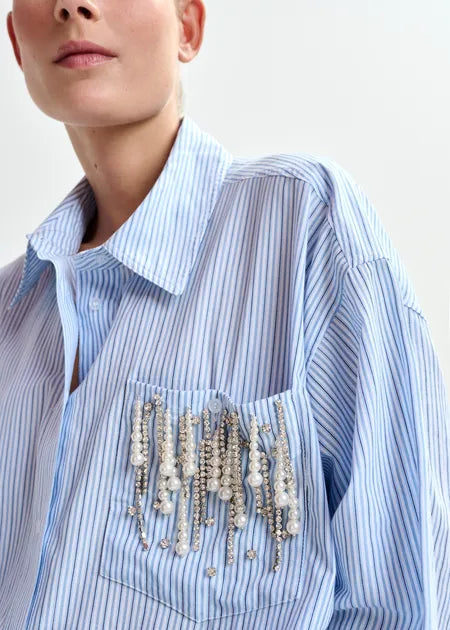 Jommeke oversized striped shirt