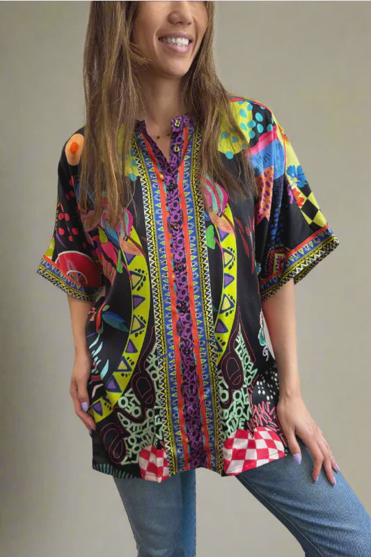 The Audrey Mandarin Collar Tunic