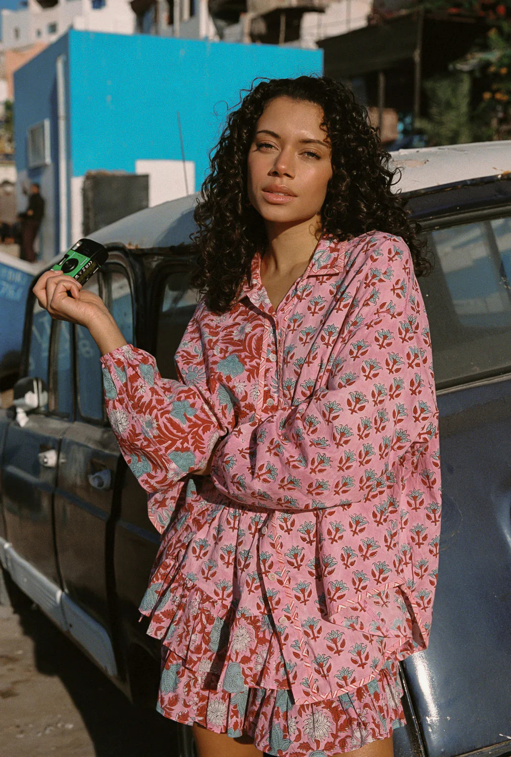 Kamala Block Print Chalk Shirt