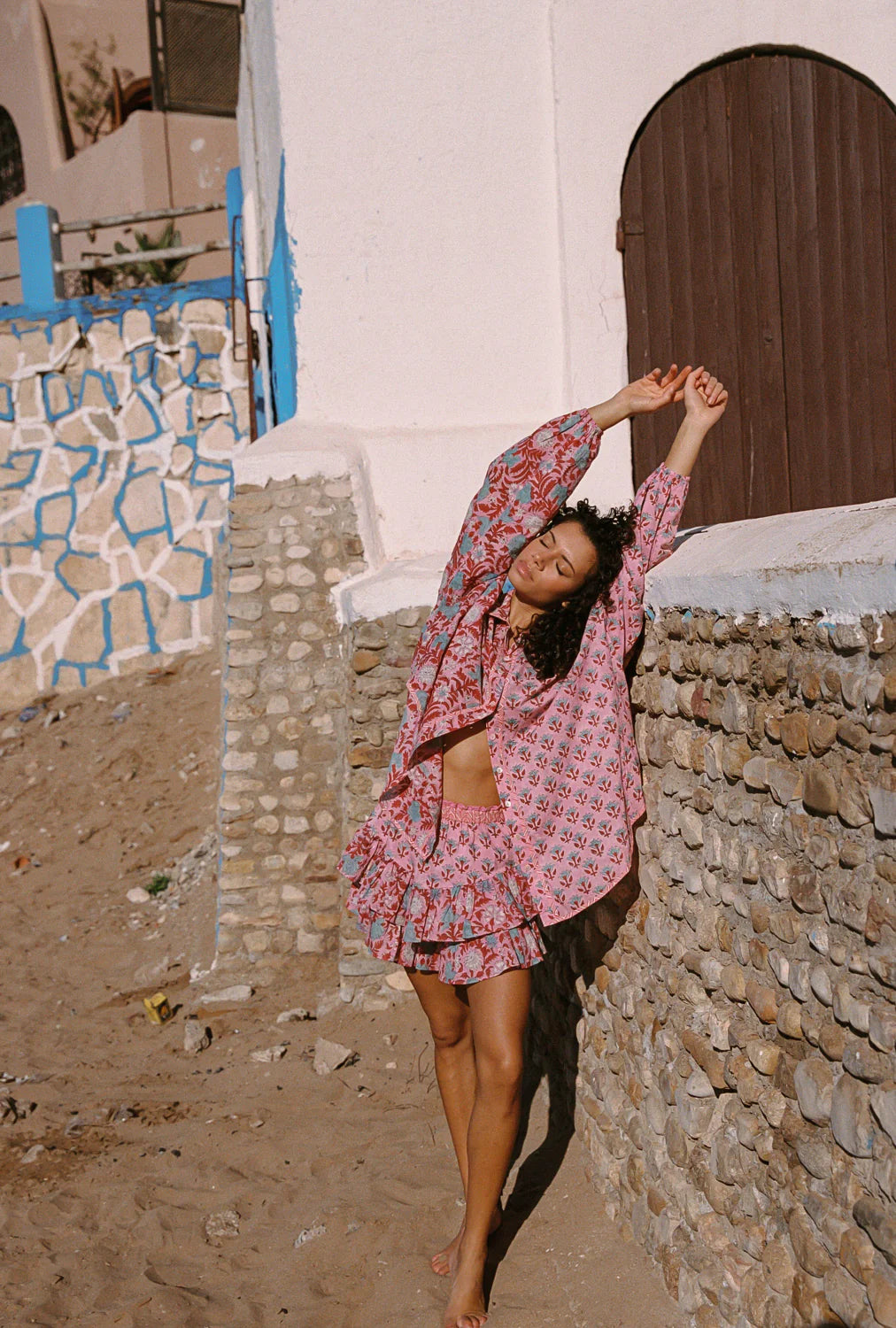 Kamala Block Print Chalk Shirt