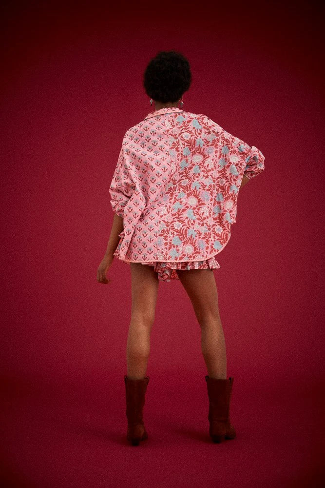 Kamala Block Print Chalk Shirt