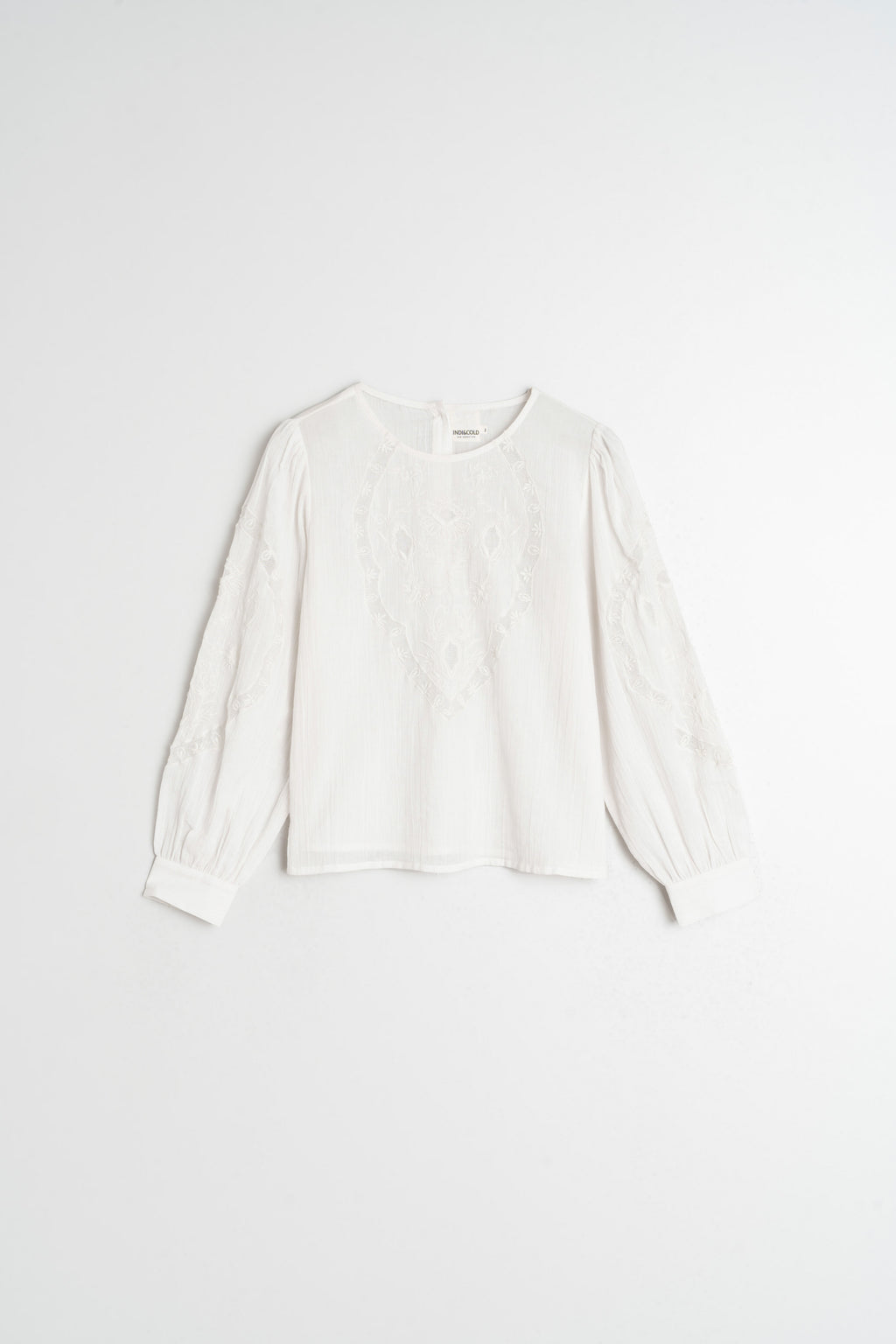 Round Neck Blouse with Lacework