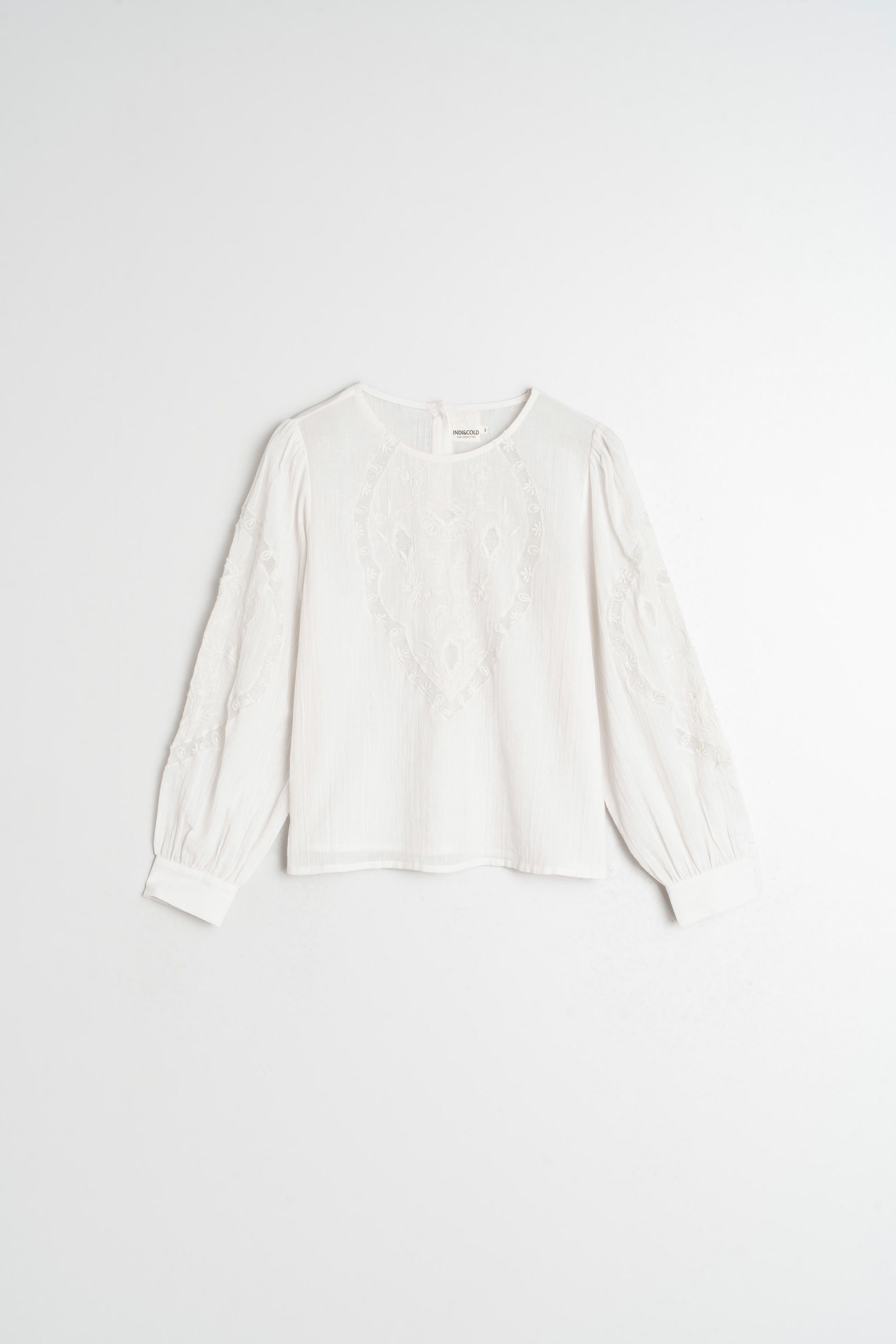 Round Neck Blouse with Lacework