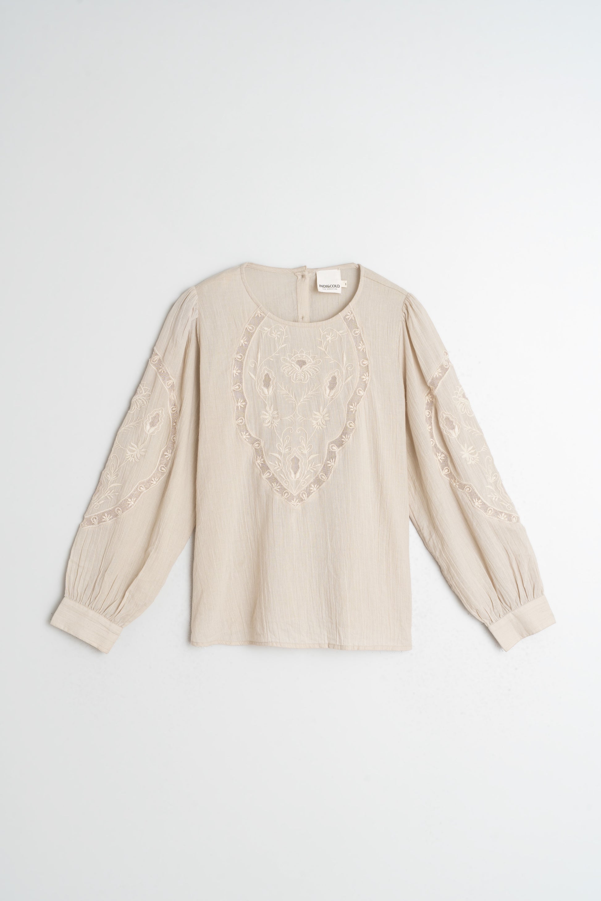 Round Neck Blouse with Lacework