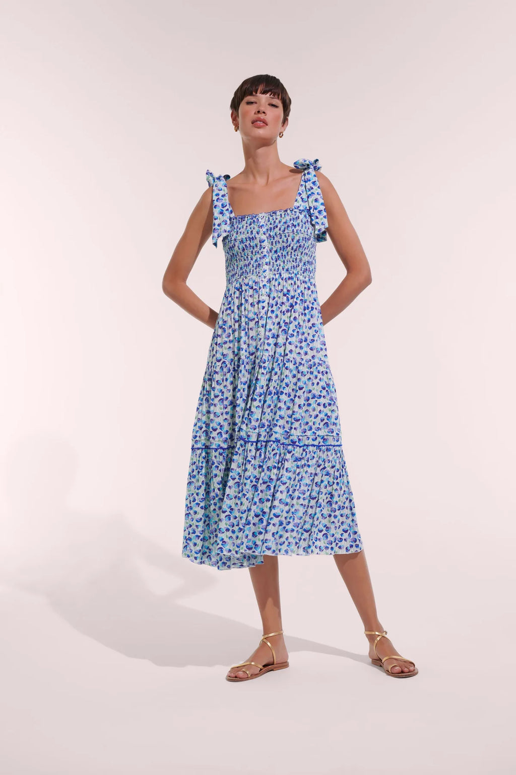 Long Dress Triny - White/Blue Alamy