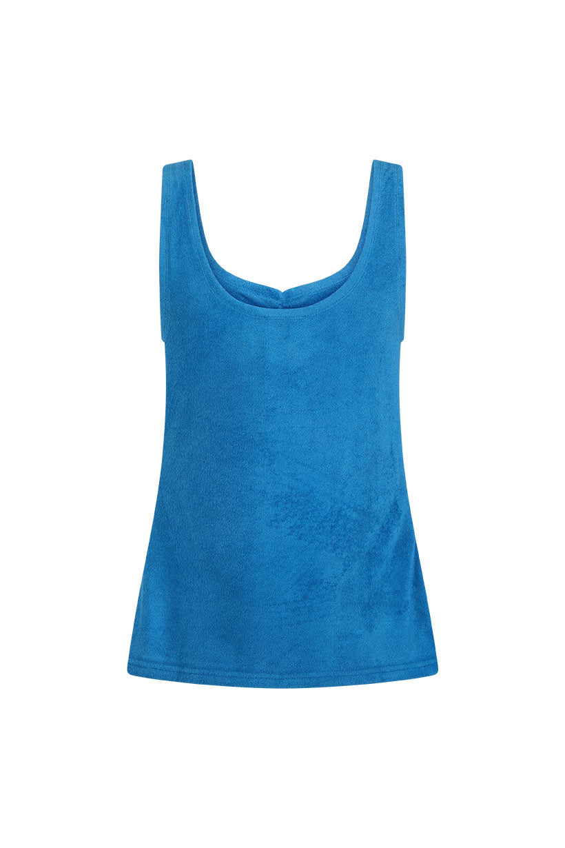 Luciana Terry Singlet -Azure