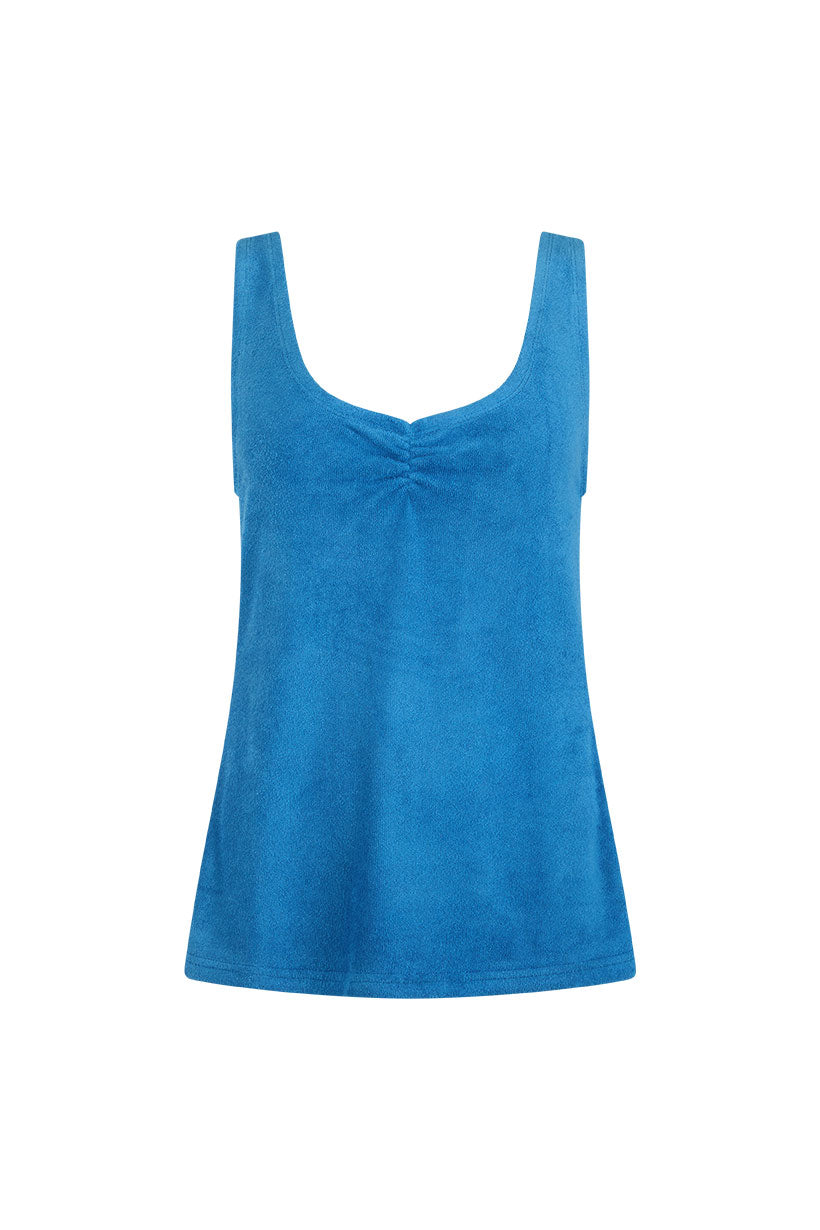 Luciana Terry Singlet -Azure