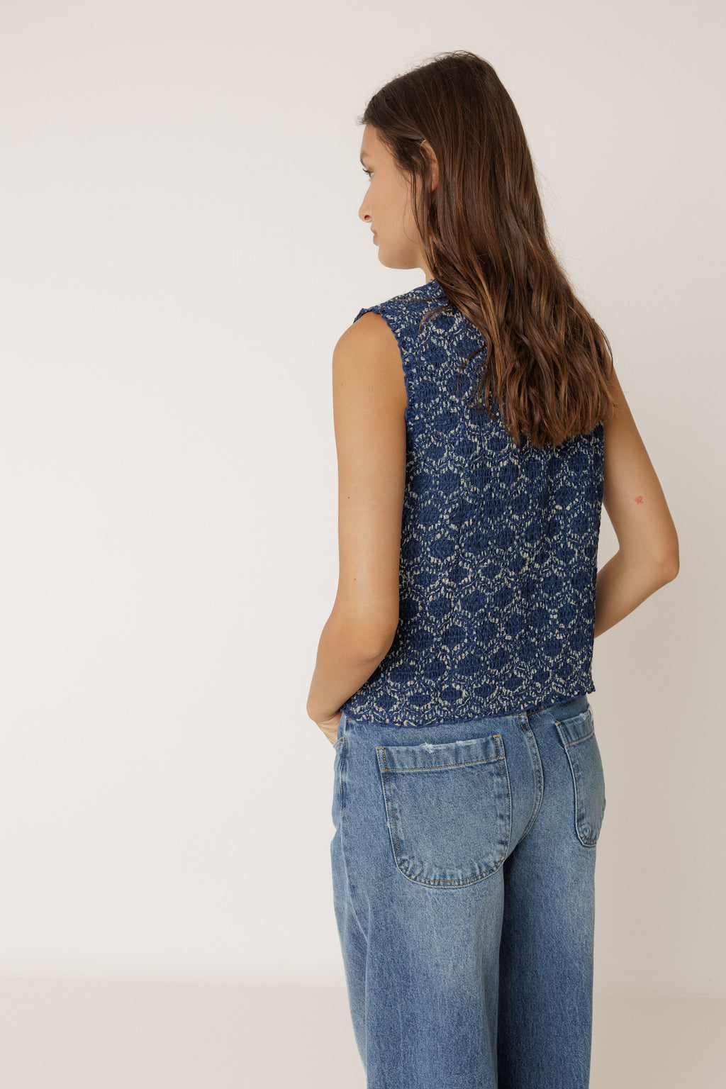 Indigo Vest Blouse