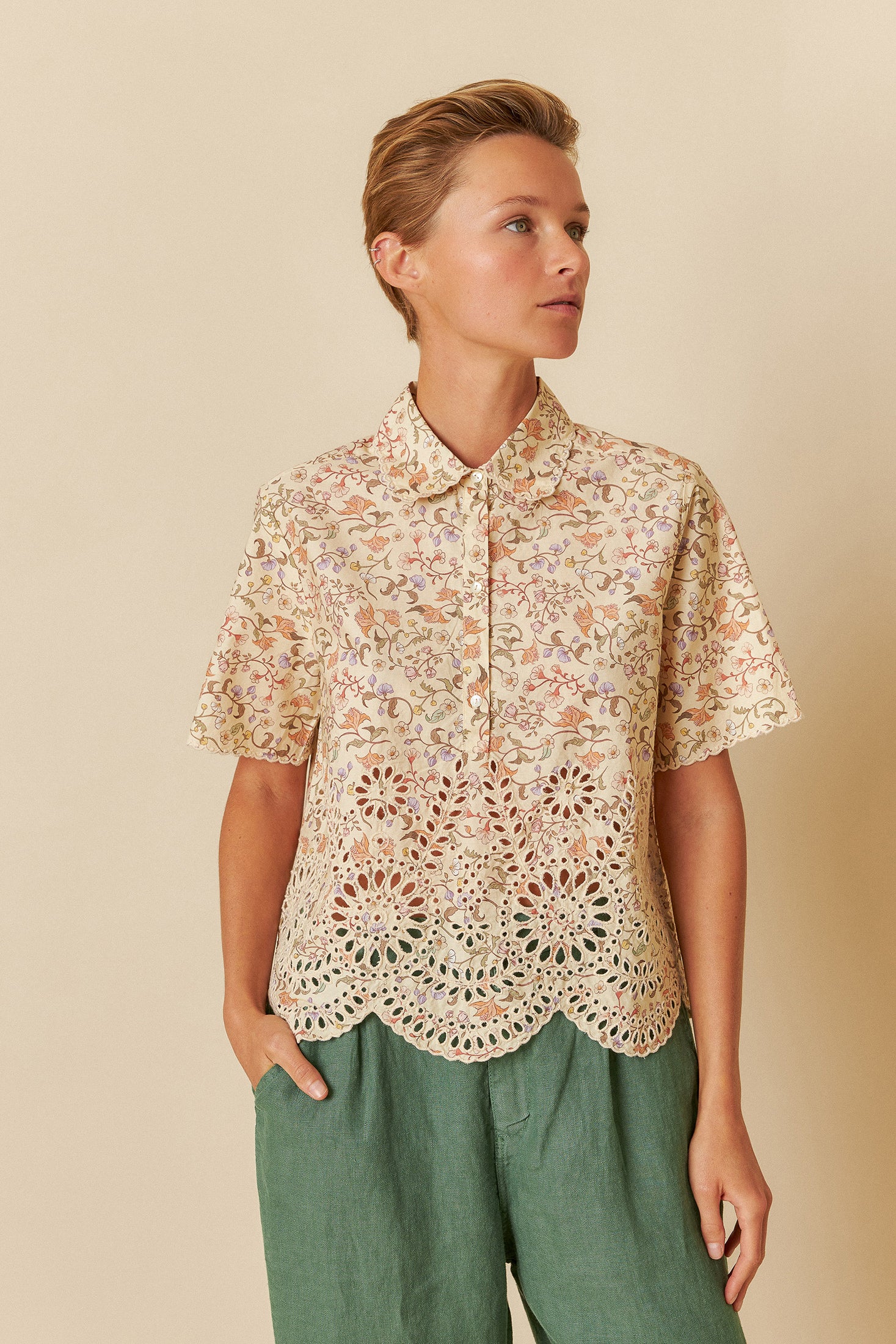 Cotton Lacework Shirt