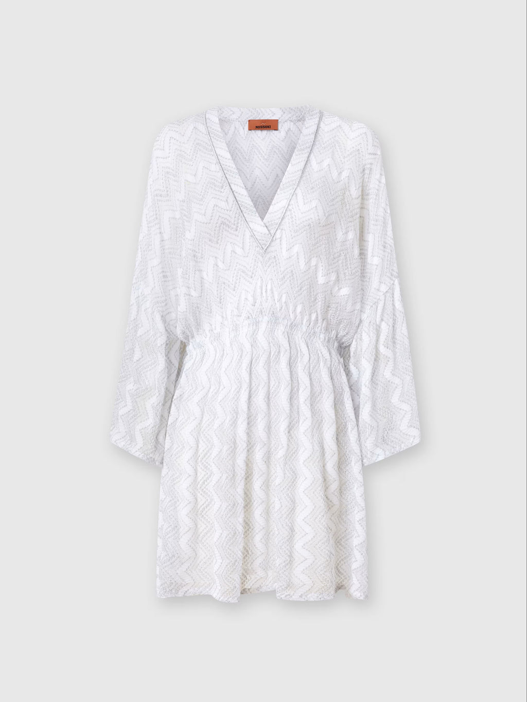 White Chevron Short Coverup