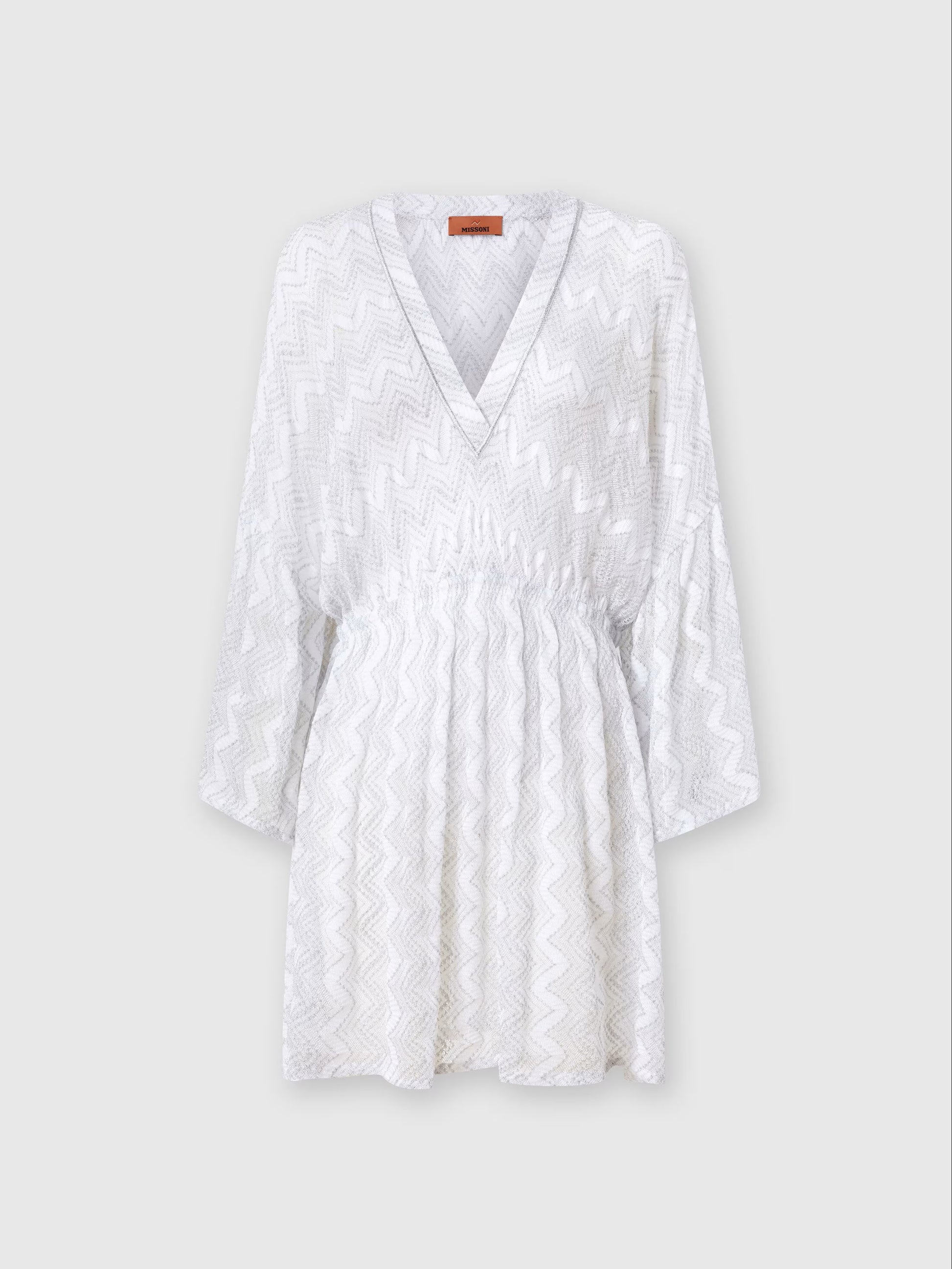 White Chevron Short Coverup