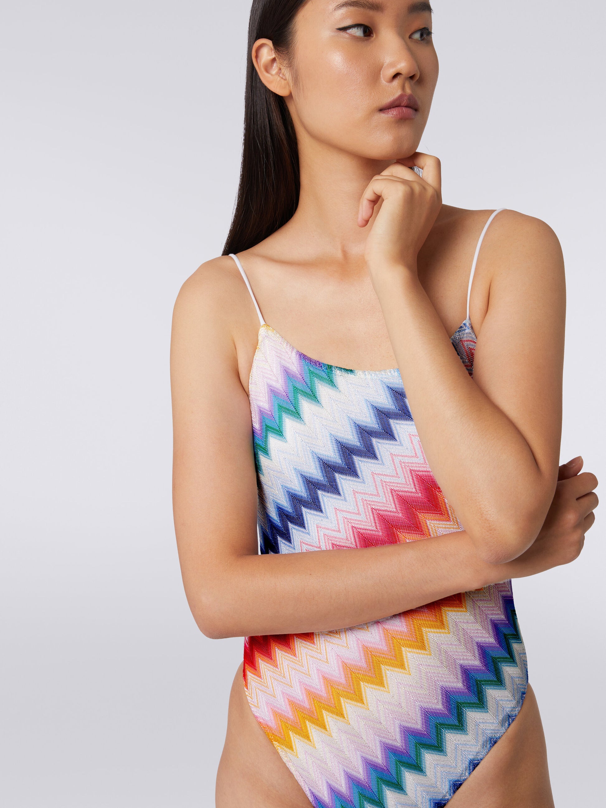 Zig Zag Swimsuit with Lurex