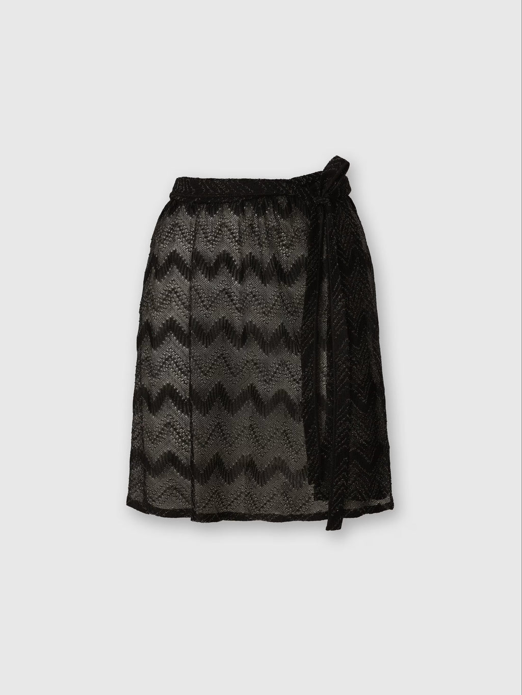 Black Chevron Mini Skirt