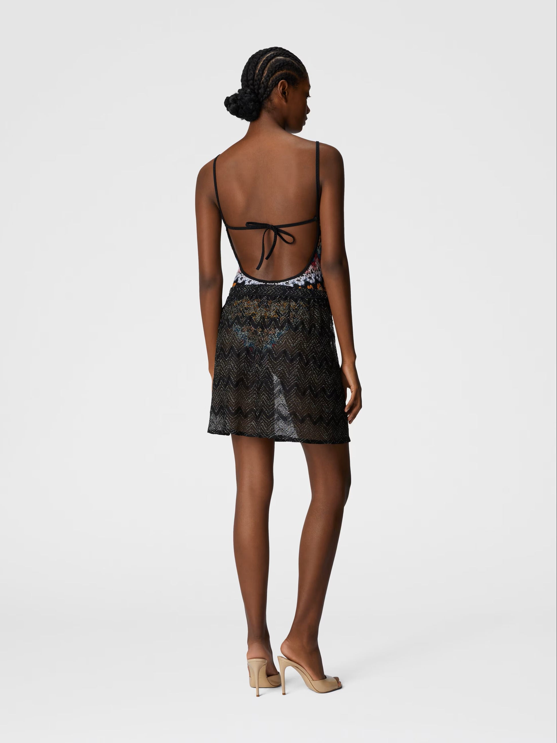 Black Chevron Mini Skirt