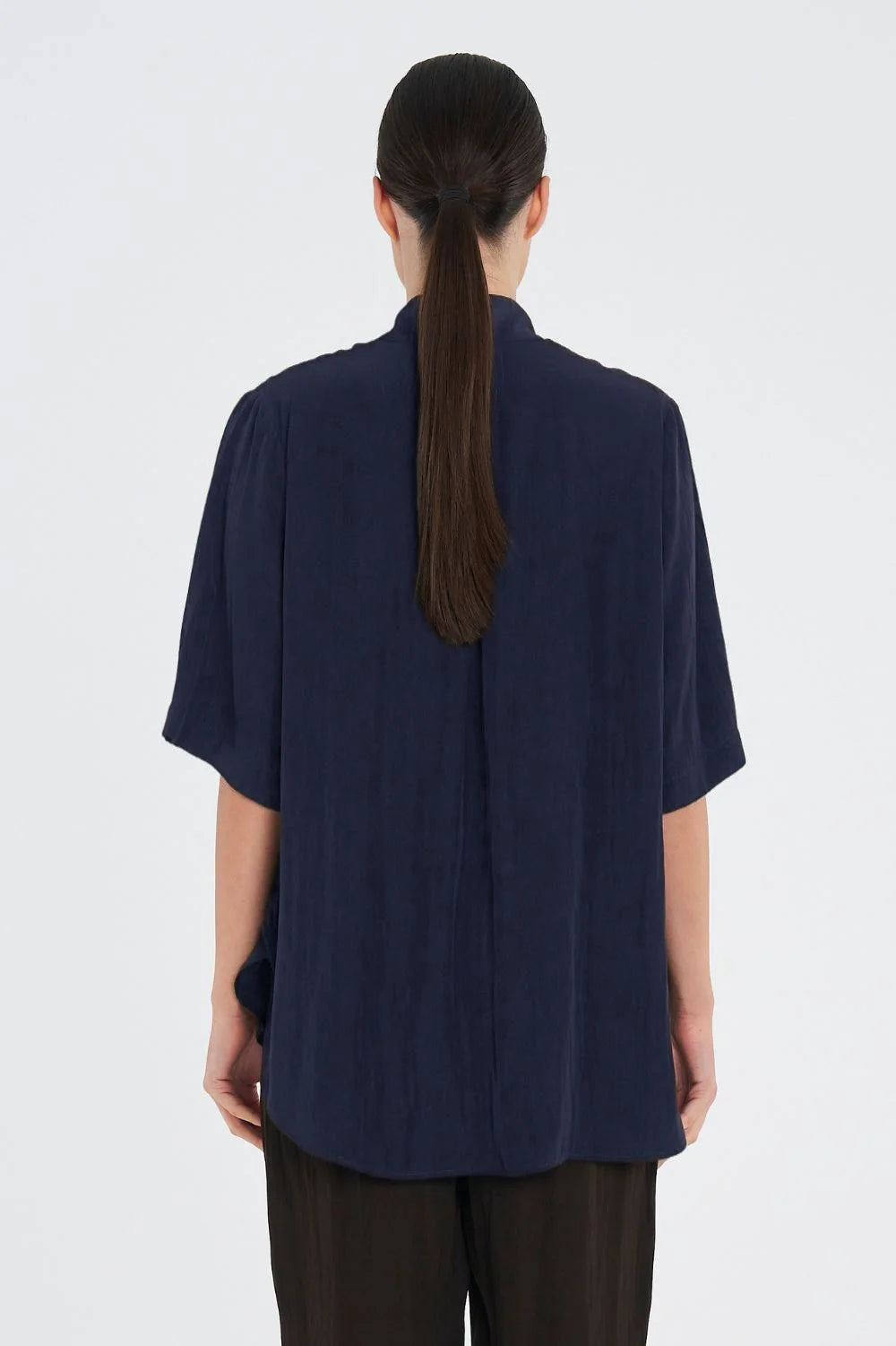 Swish Plaza Top - Navy