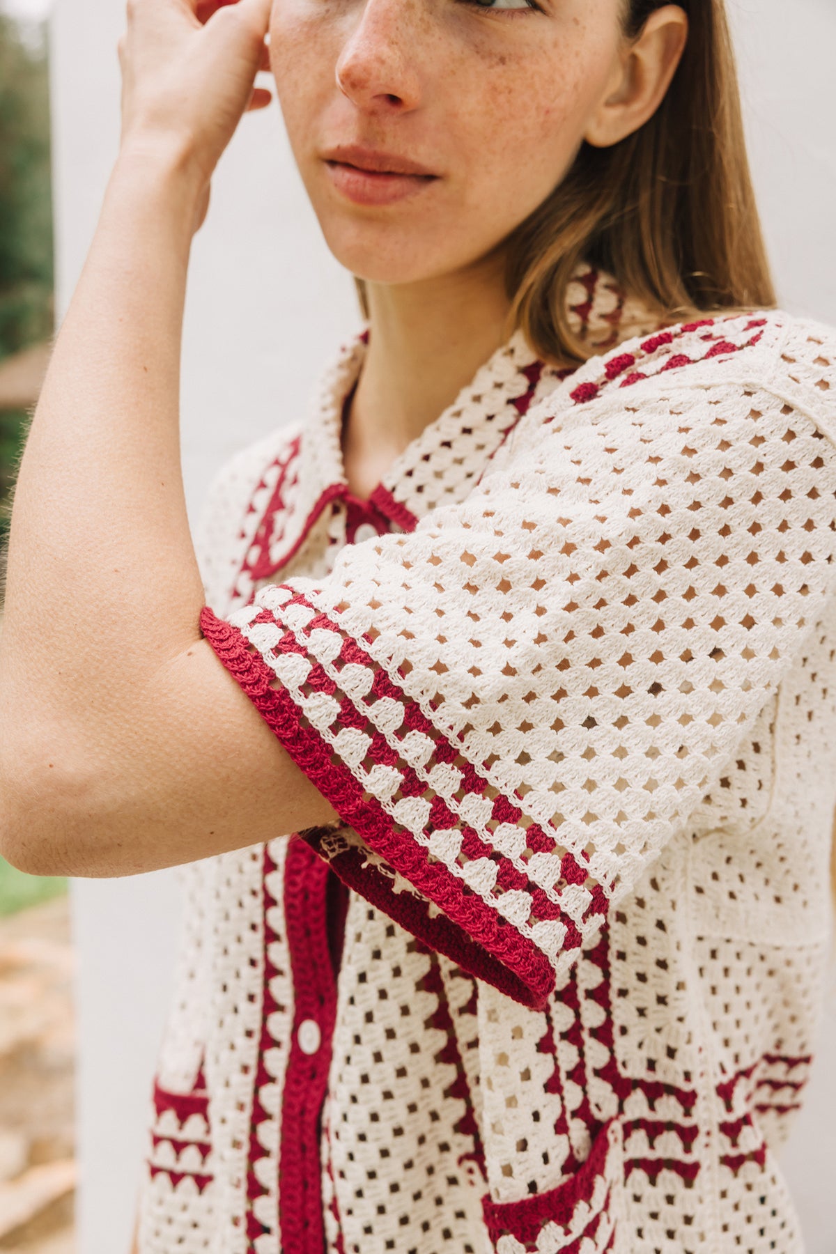 Bicolour Crochet Shirt
