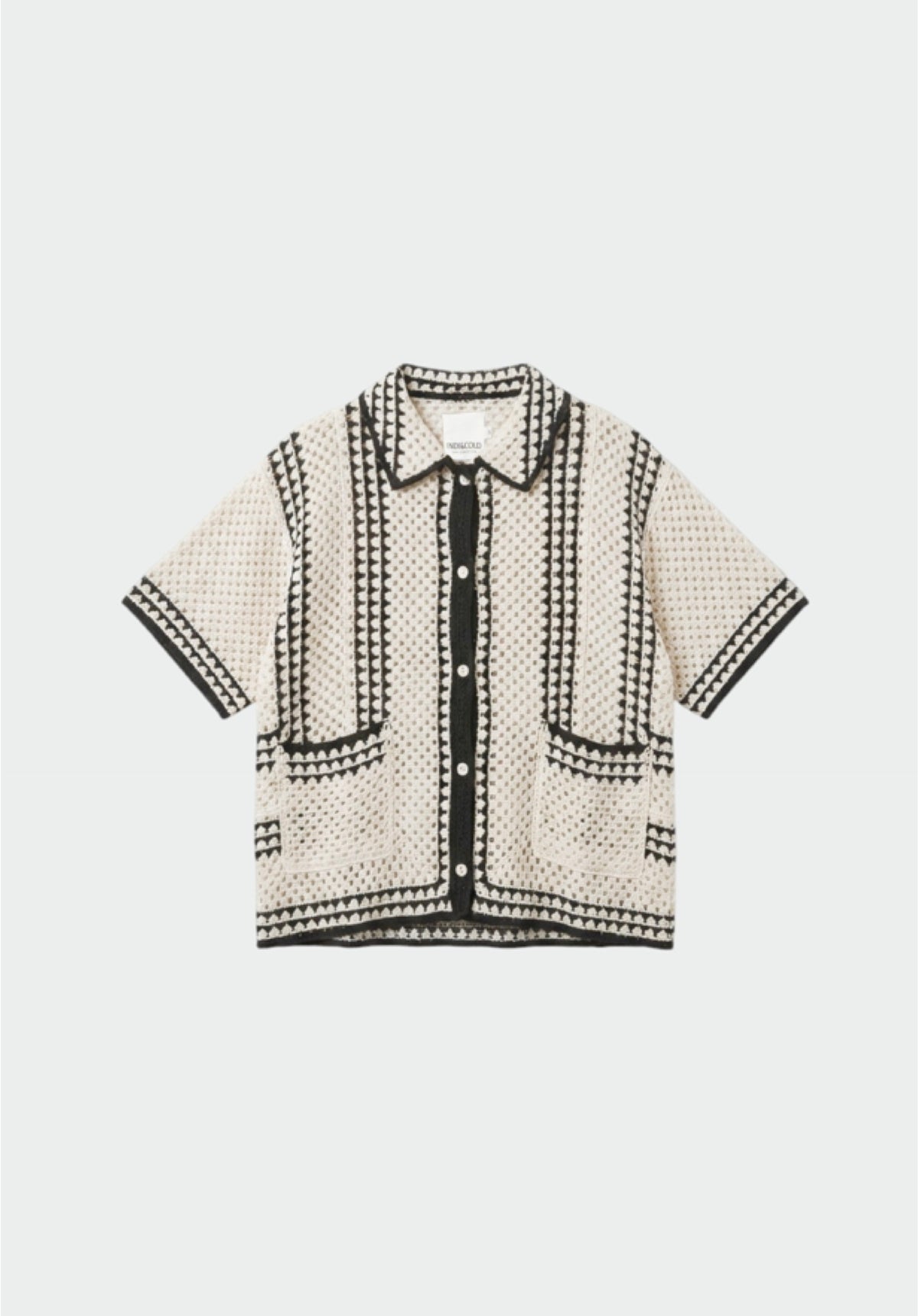 Bicolour Crochet Shirt