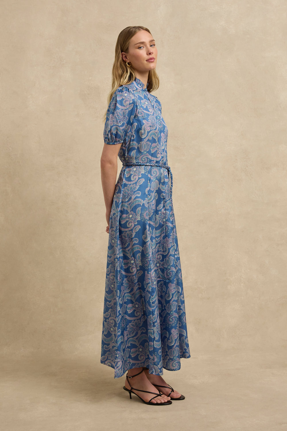Oceanus Dress - Brocade Indigo