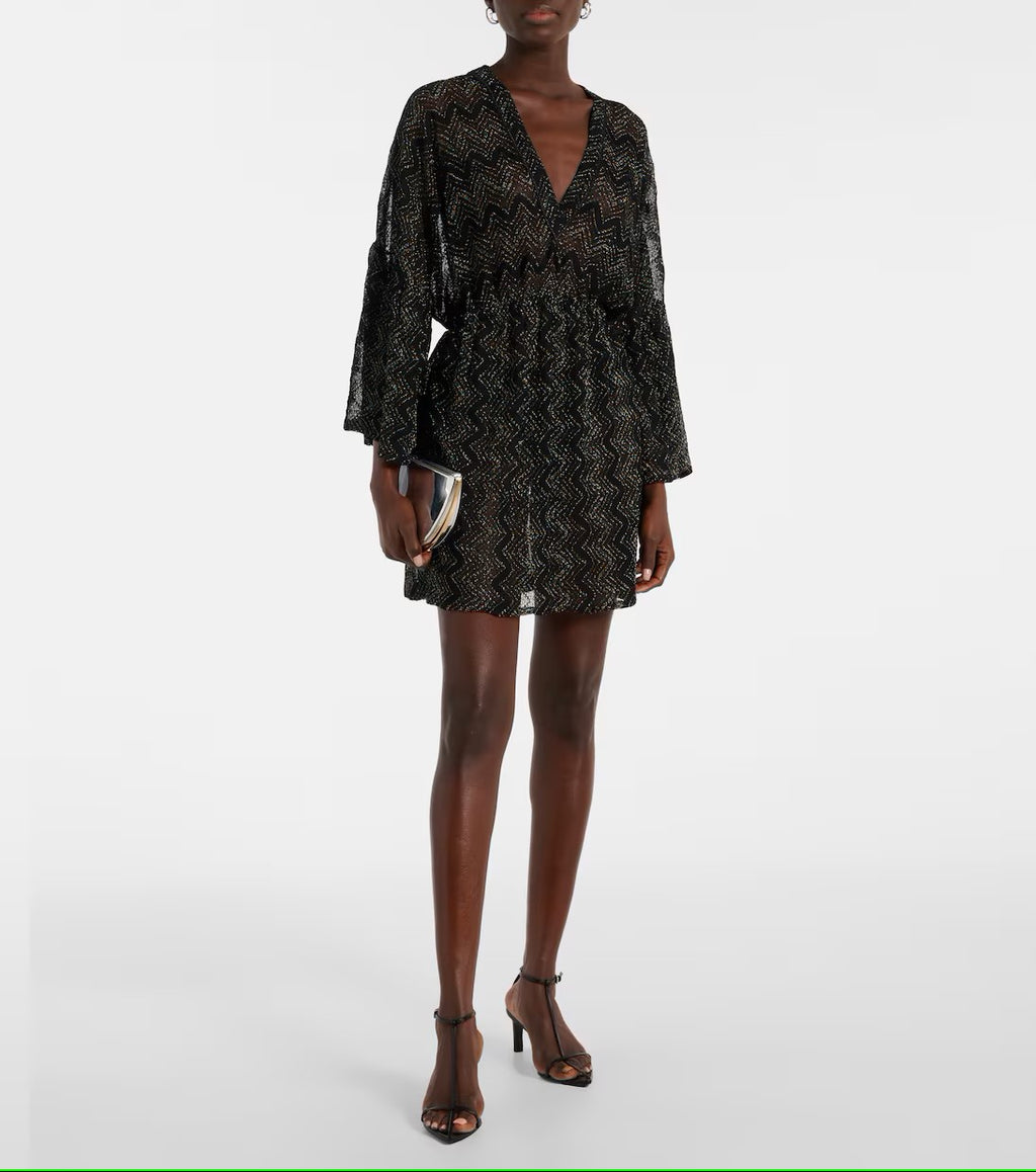Black Chevron Short Coverup