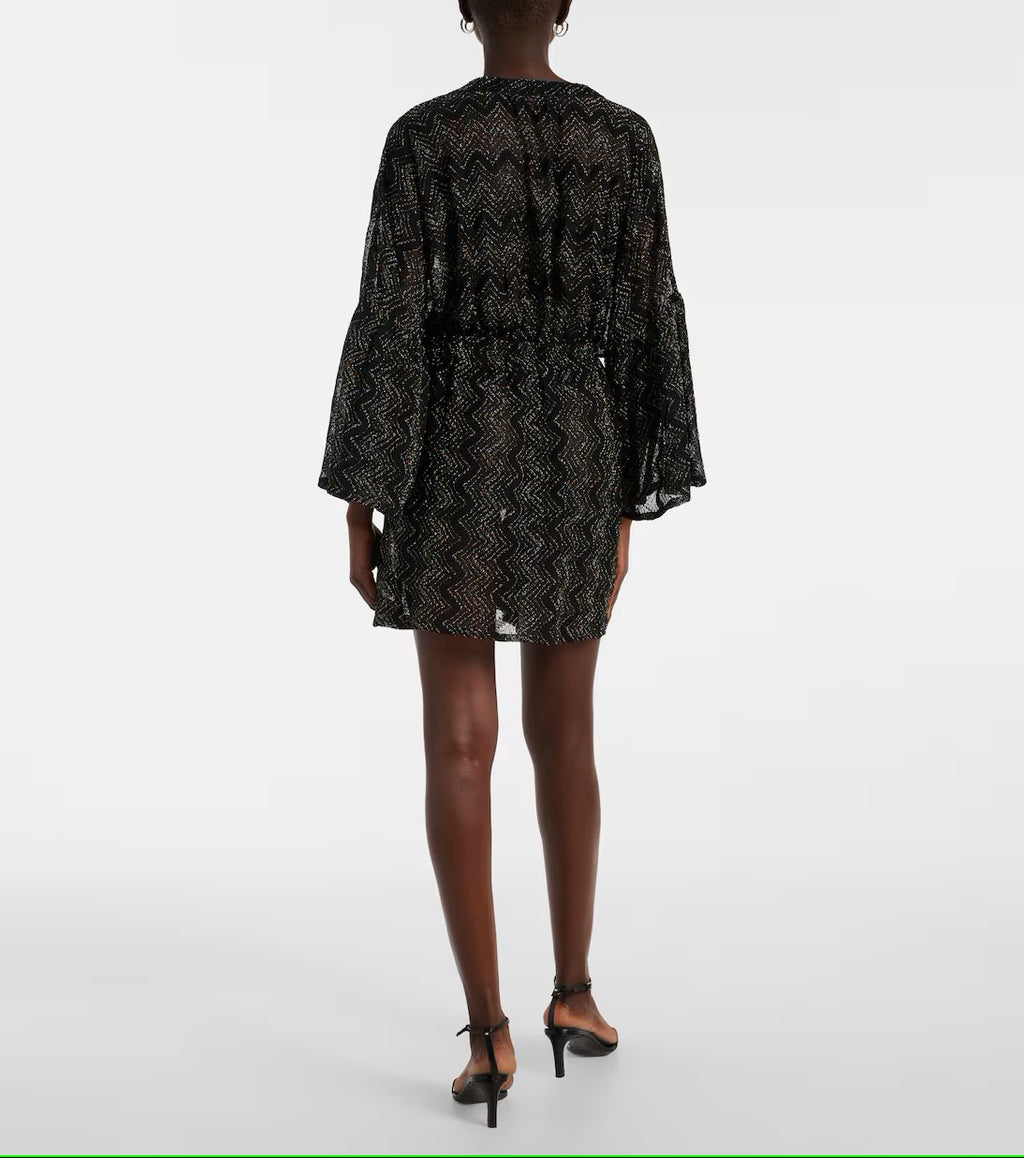 Black Chevron Short Coverup