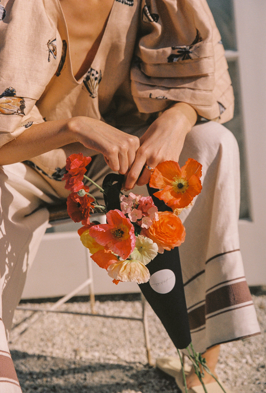 Flora Linen Pant - Biscotti