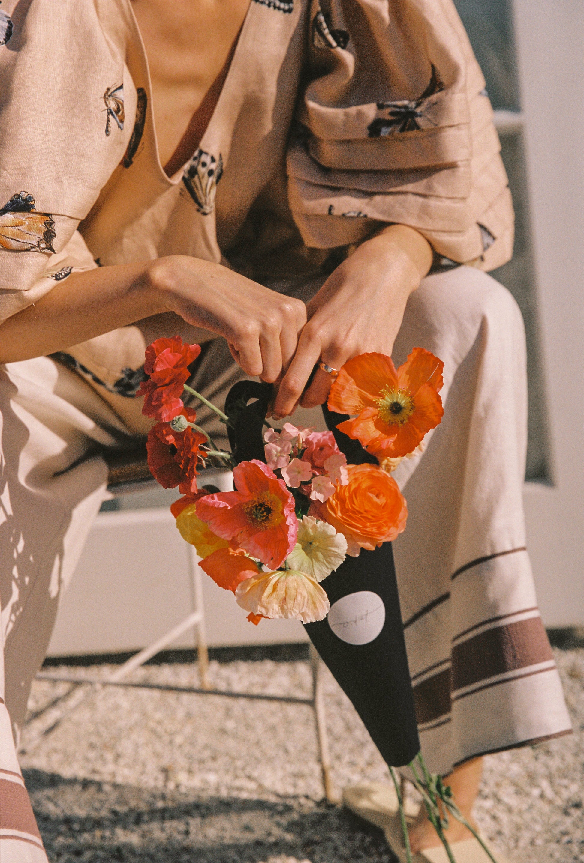 Flora Linen Pant - Biscotti