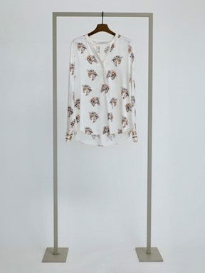 Silk Tunic Top with Horse Print