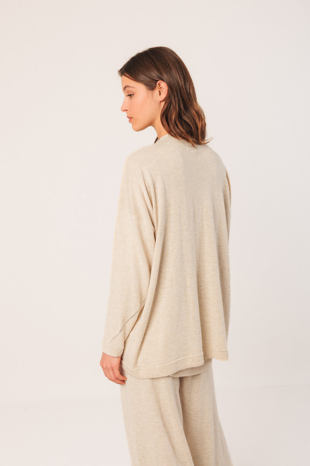 Longline Beige Cardigan