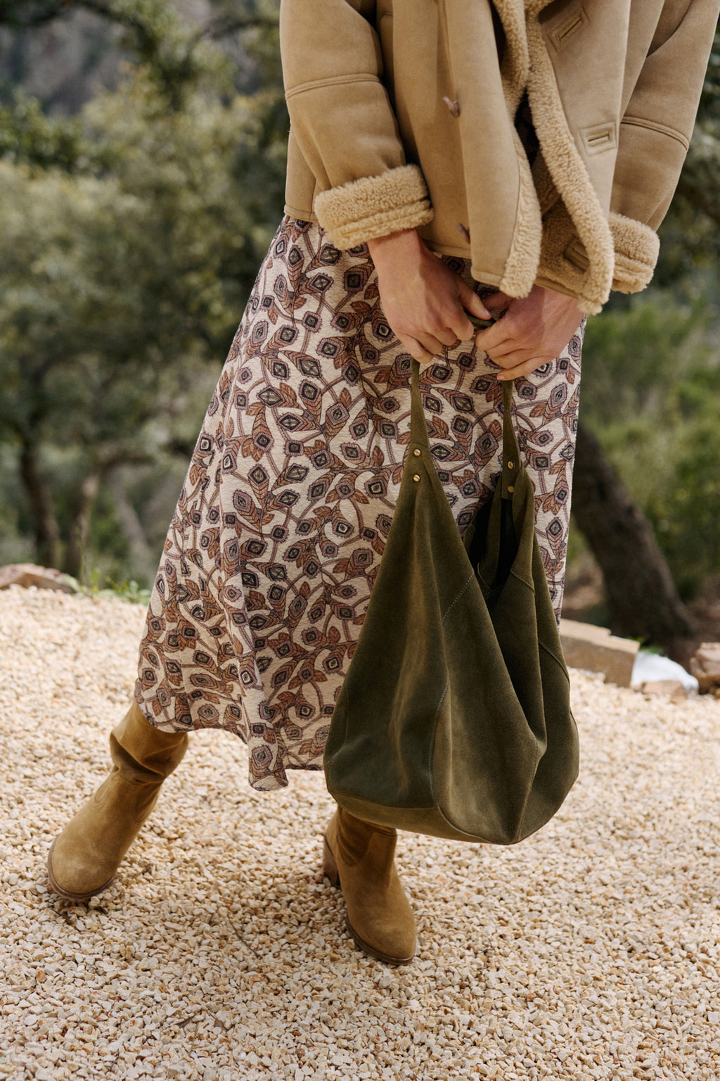 Suede Hobo Bag