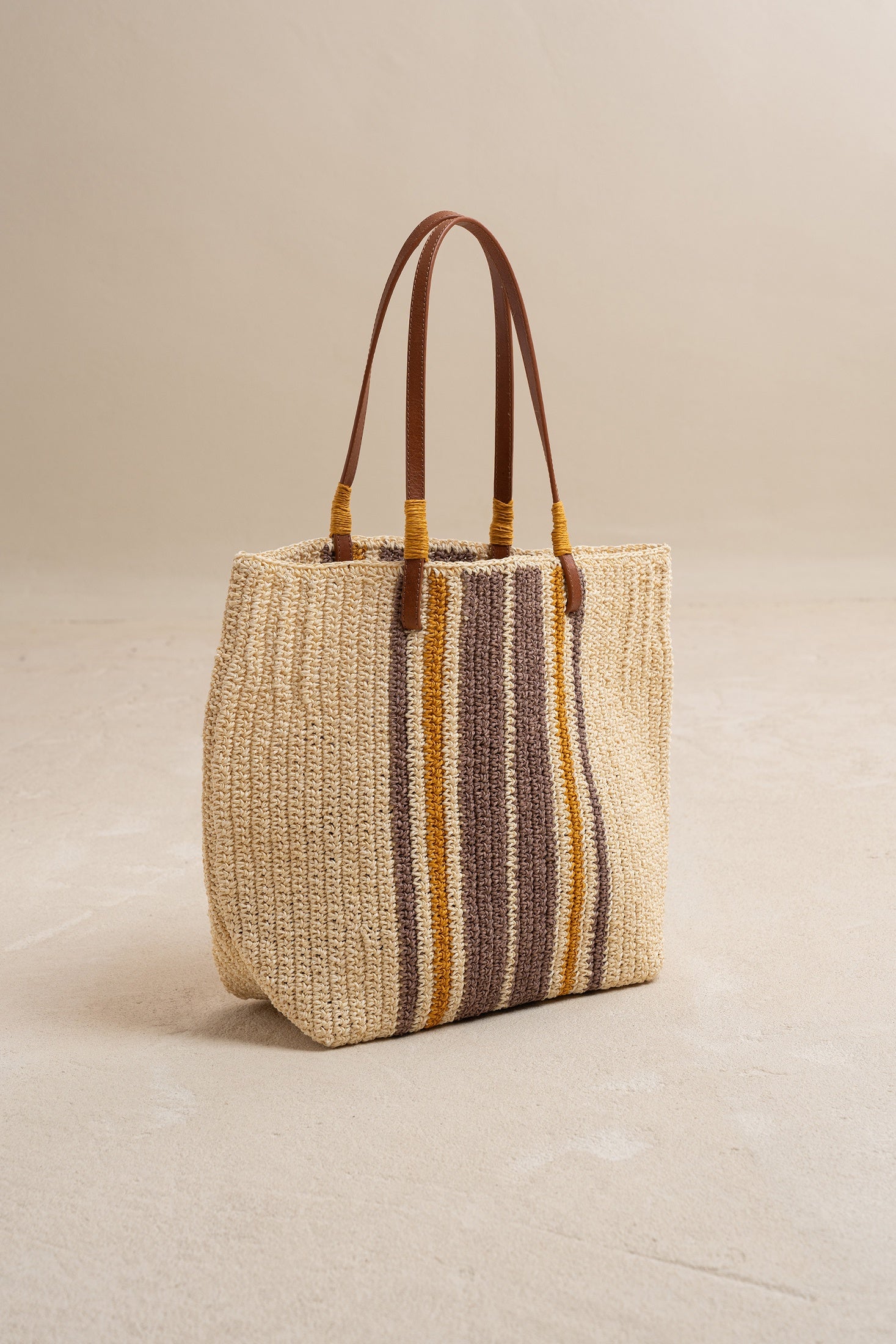 Tri Colour Raffia Bag