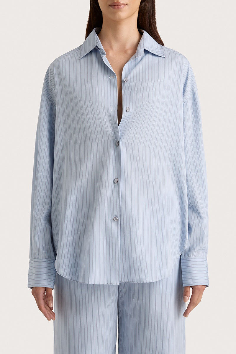 Freja Shirt - Blue Pinstripe