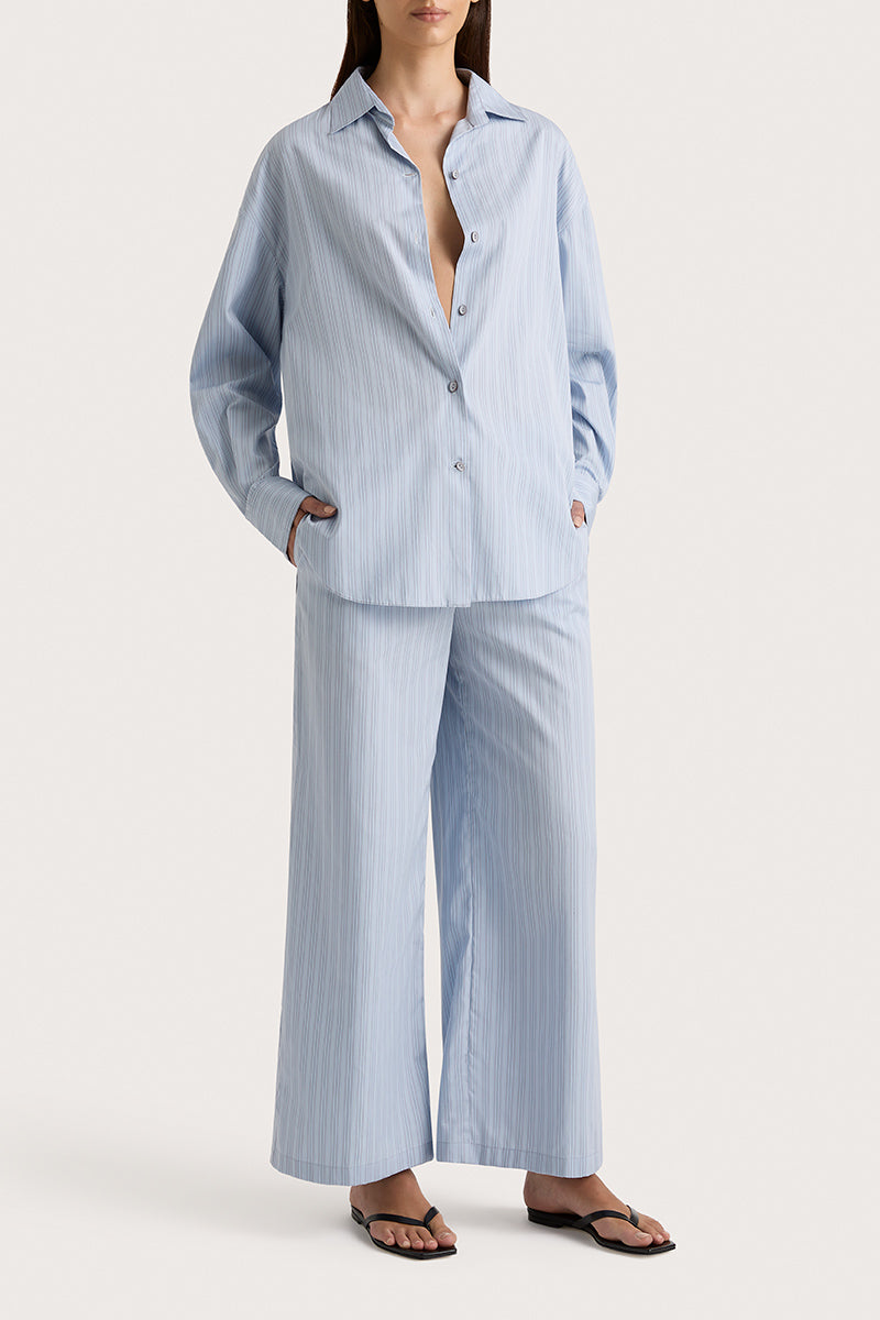 Freja Pant - Blue Pinstripe