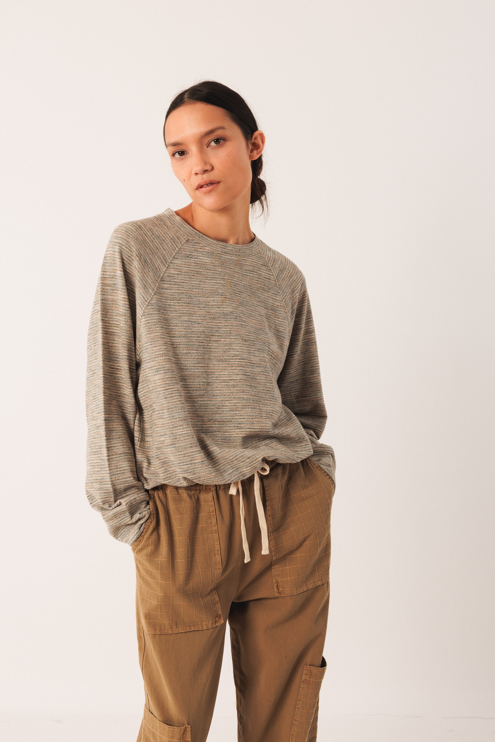 Cotton Pique Sweatshirt